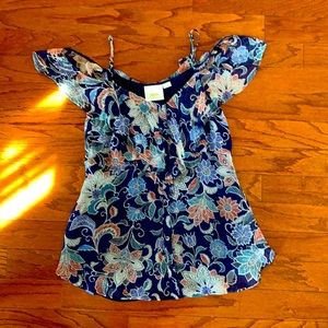 Anthropologie navy blouse